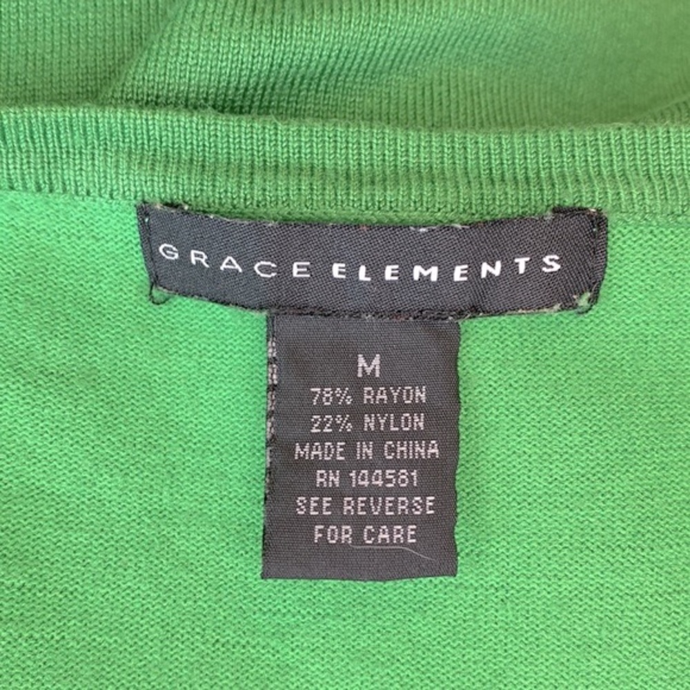Grace Elements | Fitted Green Cardigan w|jewel Buttons - Picture 6 of 7